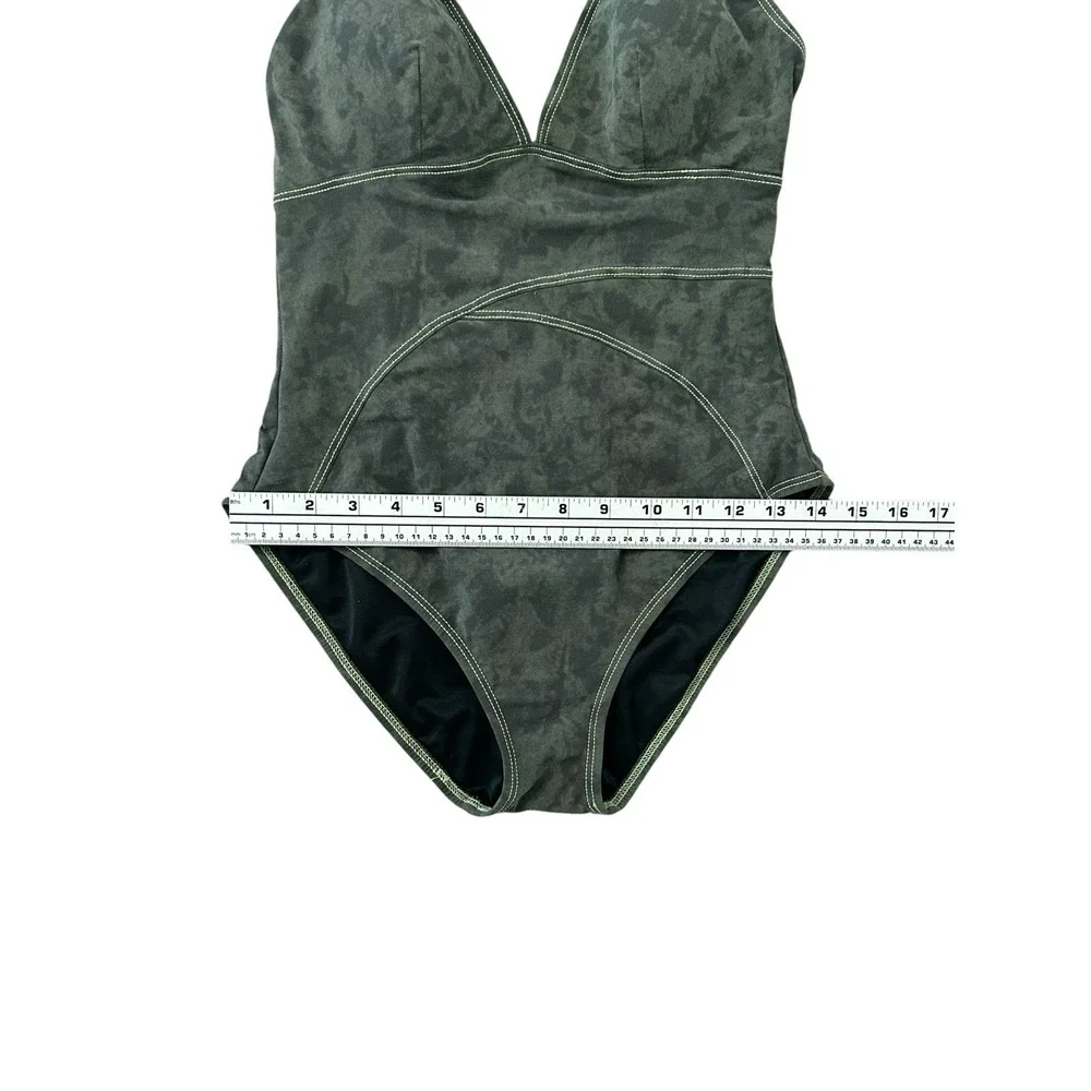 MagicSuit Swimsuit Women's Size 10 Green Faux Suede One Piece‎ Beach Vacation